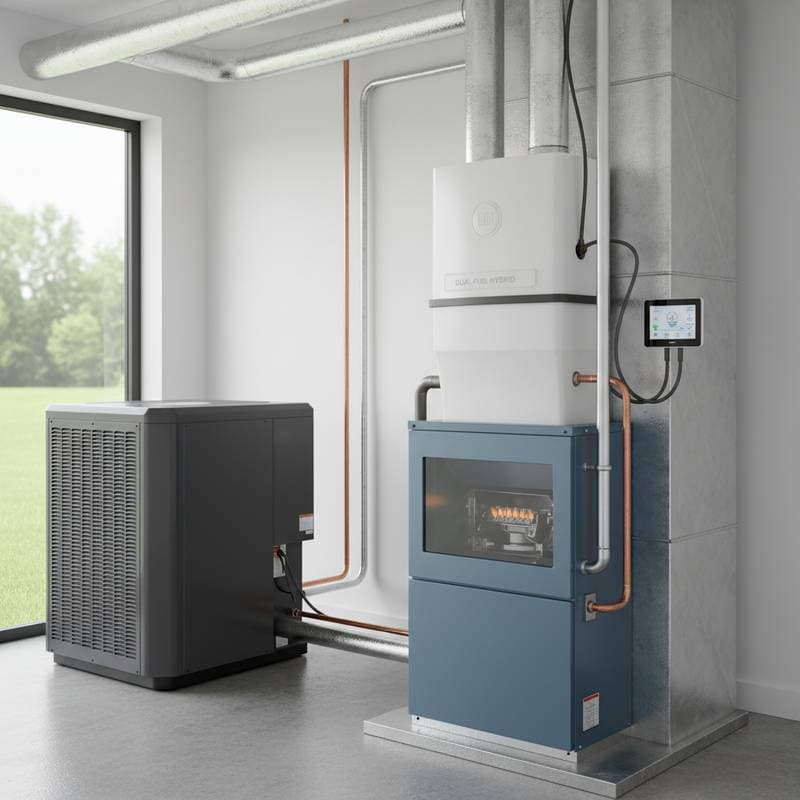 Featured image for Why Dual-Fuel HVAC Cuts Bills and Emissions in 2025